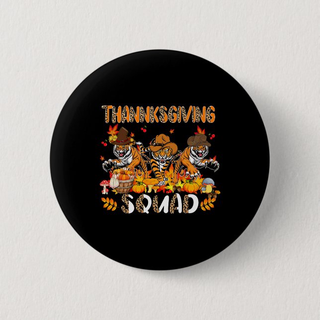 Thanksgiving Squad Leopard Three Fall Tigers Weari 6 Cm Round Badge (Front)