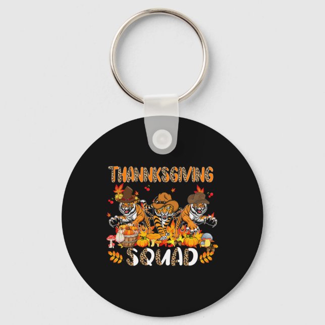 Thanksgiving Squad Leopard Three Fall Tigers Weari Key Ring (Front)