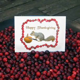 Thanksgiving Squirrel Holiday Card