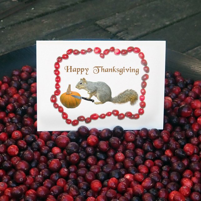 Thanksgiving Squirrel Holiday Card (Creator Uploaded)