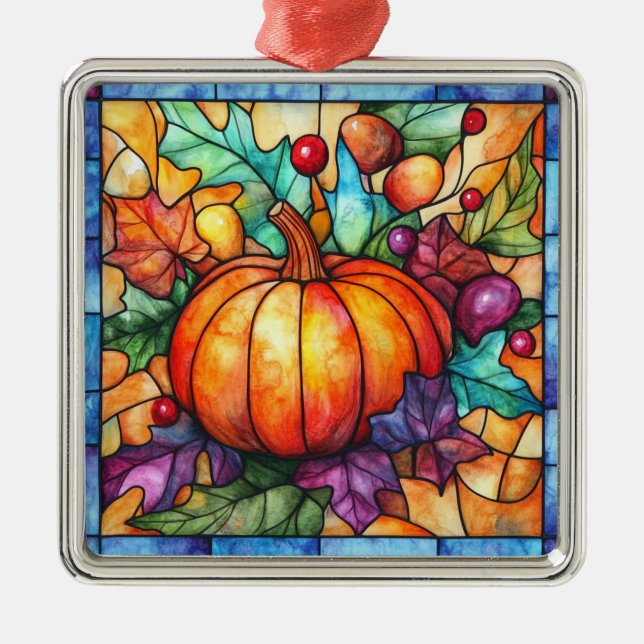 Thanksgiving Stained Glass Ornament (Front)