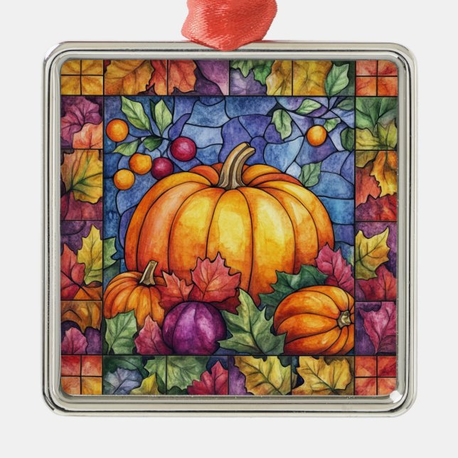 Thanksgiving Stained Glass Ornament (Front)