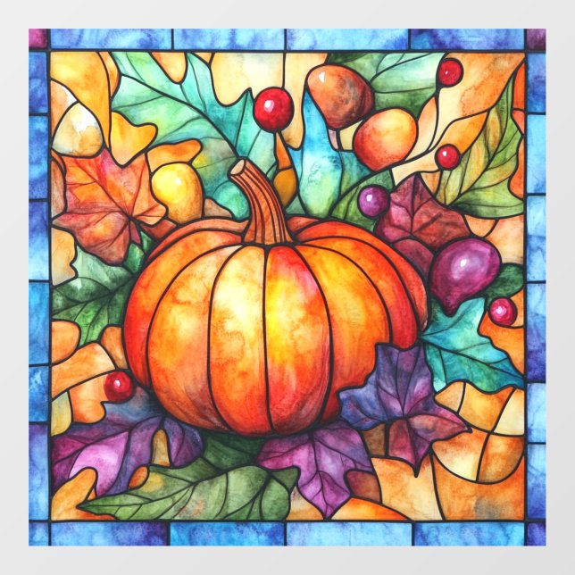 Thanksgiving Stained Glass Window Cling (Sheet)