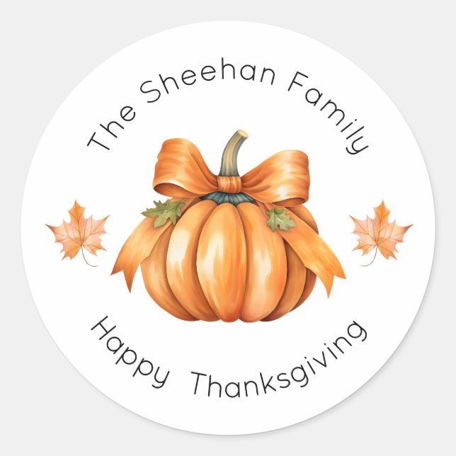 Thanksgiving Sticker, Happy Thanksgiving Labels (Front)