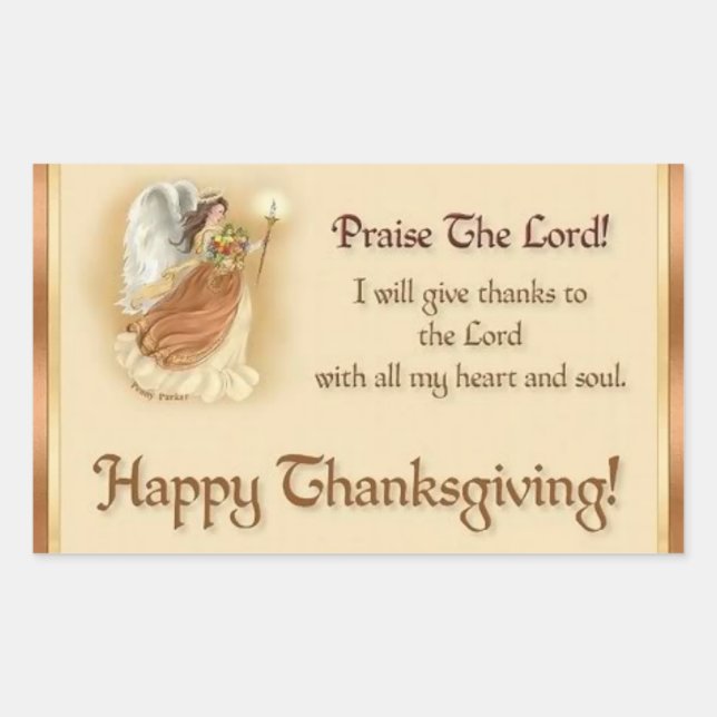 Thanksgiving Stickers/Praise the Lord Rectangular Sticker (Front)