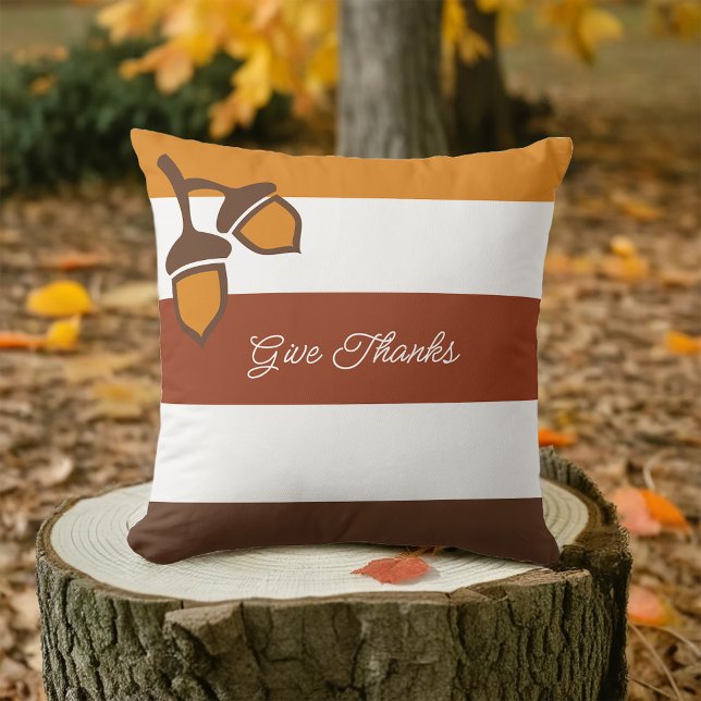 Thanksgiving Stripes and Acorns Cushion (Creator Uploaded)