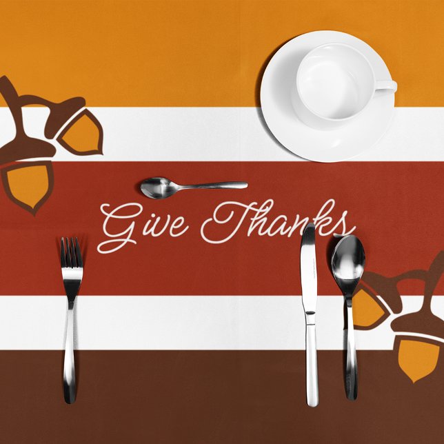 Thanksgiving Stripes and Acorns Tablecloth (Creator Uploaded)