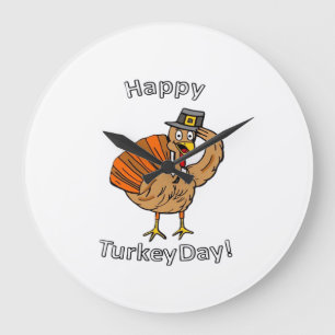 Thanksgiving (Style 2) Classic T-Shirt Large Clock