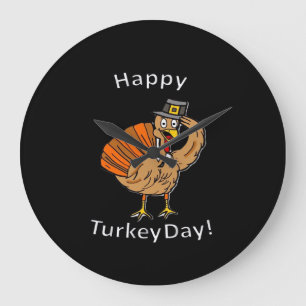 Thanksgiving (Style 2) Oversized T-Shirt Large Clock