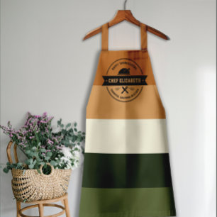 Thanksgiving  Stylish Modern Stripe Personalized Apron