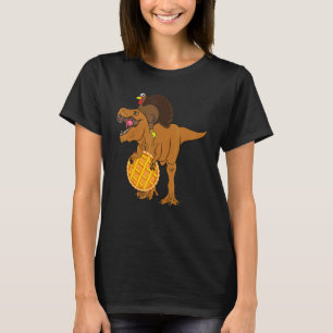 Thanksgiving T Rex Dabbing Turkey Boys Girls Kids T-Shirt