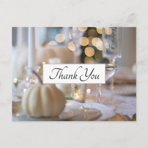 Thanksgiving Table Elegant Place Setting Thank You Postcard
