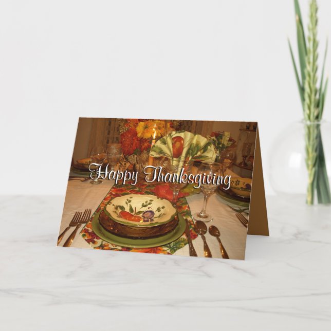 Thanksgiving table greeting Card (Front)