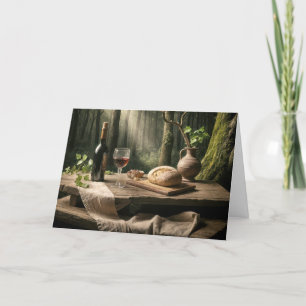 Thanksgiving Table In A Forest Card