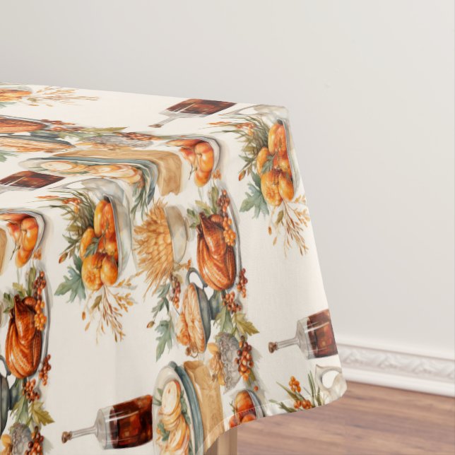 Thanksgiving Tablecloth Decor Elegant Dinner (In Situ)