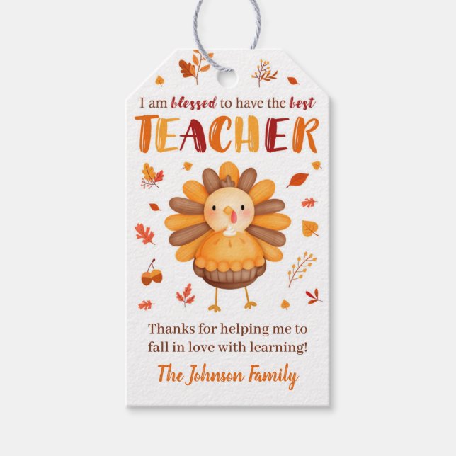 Thanksgiving Teacher Appreciation Gift Tags (Front)