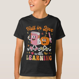 Thanksgiving Teacher Shirt Retro Fall In Love With
