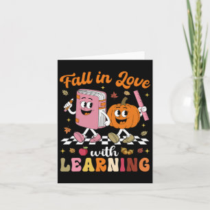Thanksgiving Teacher Shirt Retro Fall In Love With Card