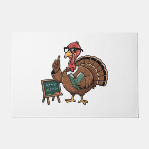 Thanksgiving Teacher Turkey Educated Gobbler Doormat