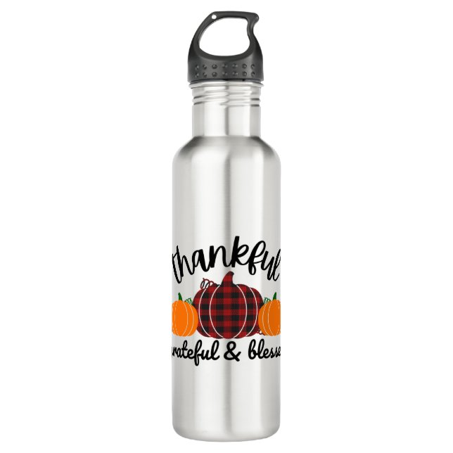 Thanksgiving Thankful 710 Ml Water Bottle (Front)
