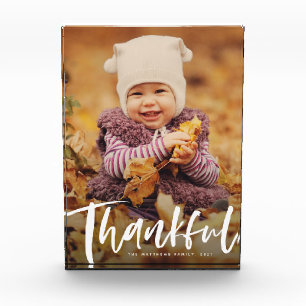 Thanksgiving thankful brush script modern photo bl