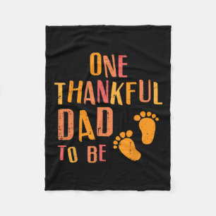Thanksgiving Thankful Dad To Be Pregnancy Announce Fleece Blanket
