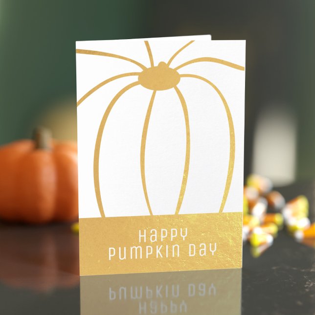 Thanksgiving Thankful for You Pumpkin Foil Card (Happy Pumpkin Day! )