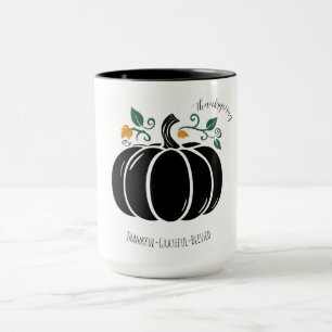 Thanksgiving,Thankful Grateful Blessed Giant Coffe Mug
