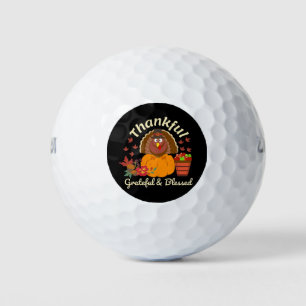 Thanksgiving Thankful Grateful & Blessed Golf Balls
