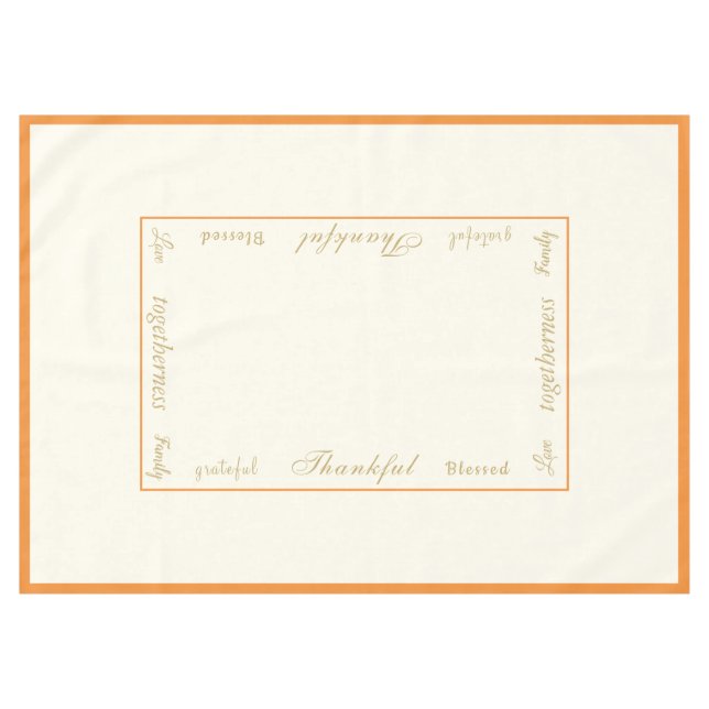 Thanksgiving Thankful Tablecloth (Front (Horizontal))