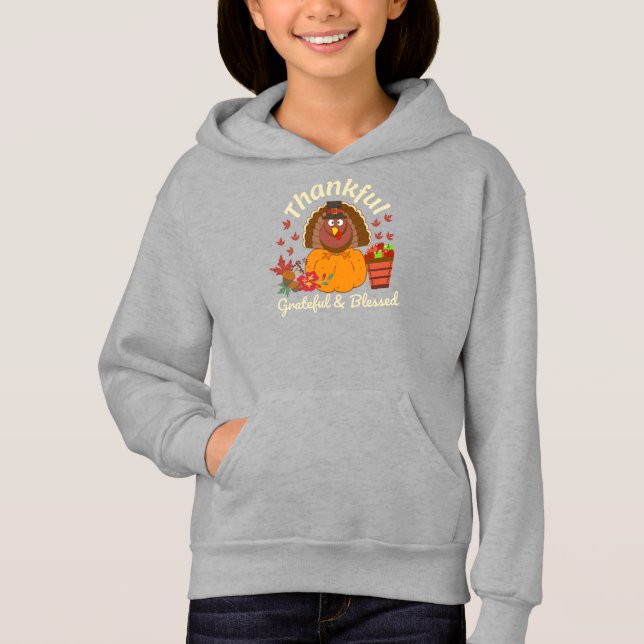 Thanksgiving  Thankful Turkey  Hoodie (Front)