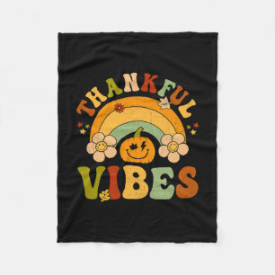 Thanksgiving Thankful Vibes Autumn Hello Fall Pump Fleece Blanket