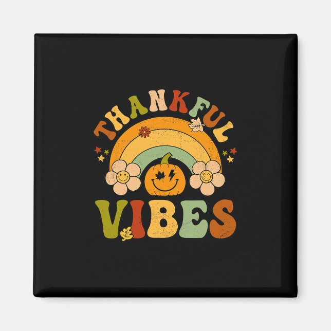 Thanksgiving Thankful Vibes Autumn Hello Fall Pump Magnet (Front)