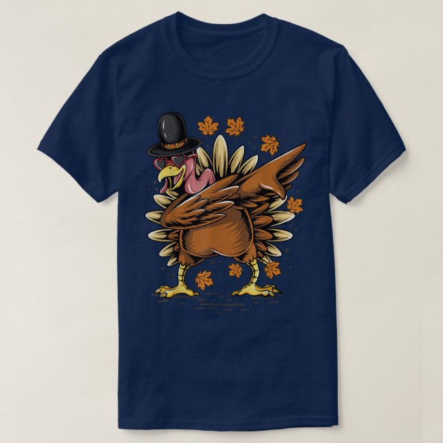 Thanksgiving Thanksgiving Dabbing Dab Dance Turkey T-Shirt (Design Front)