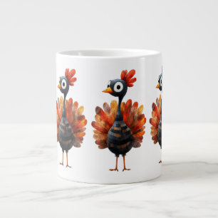 Thanksgiving Themed with turkey Large Coffee Mug