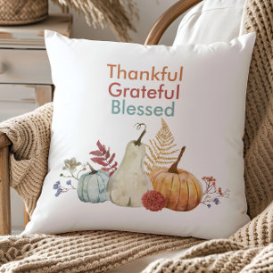 Thanksgiving Throw Pillow Thankful, Blessed