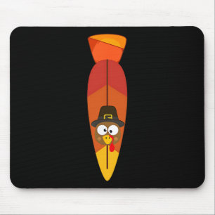 Thanksgiving Tie With Turkey For Family Dinner Mat Mouse Pad