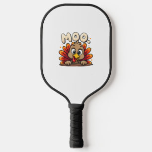 Thanksgiving Time Turkey Moo Funny Thanksgiving Fu Pickleball Paddle