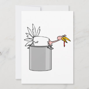 Thanksgiving Tired Turkey in Cooking Pot Humour  Invitation