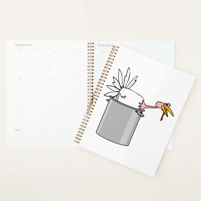Thanksgiving Tired Turkey in Cooking Pot Humour  Planner (Creator Uploaded)