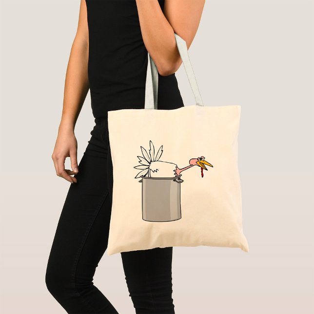 Thanksgiving Tired Turkey in Cooking Pot Humour  Tote Bag (Creator Uploaded)