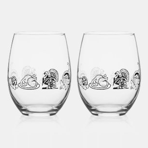 THANKSGIVING TRADITIONAL STEMLESS WINE GLASS
