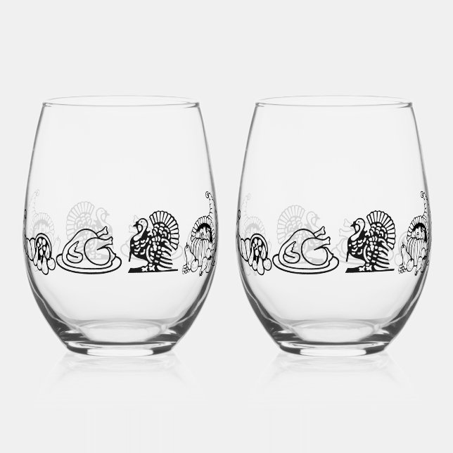 THANKSGIVING TRADITIONAL  STEMLESS WINE GLASS (Front)