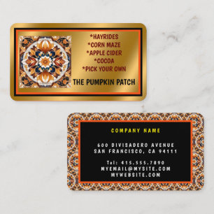 Thanksgiving Trendy Pumpkin Autumn Collection Business Card