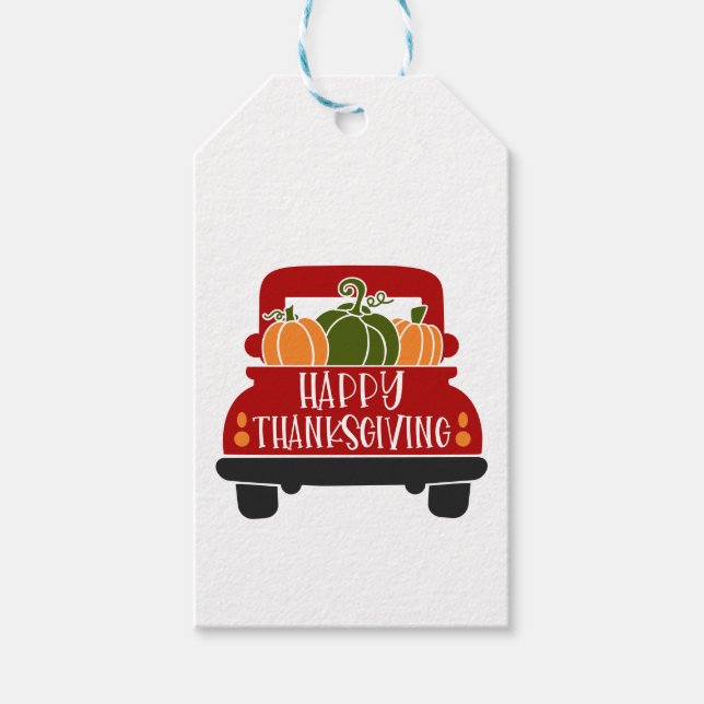 Thanksgiving Truck Gift Tags (Front)