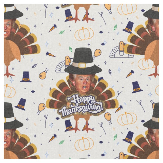 thanksgiving trump turkey fabric (Close Up)