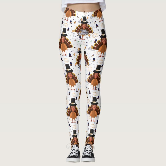 thanksgiving trump turkey leggings (Front)