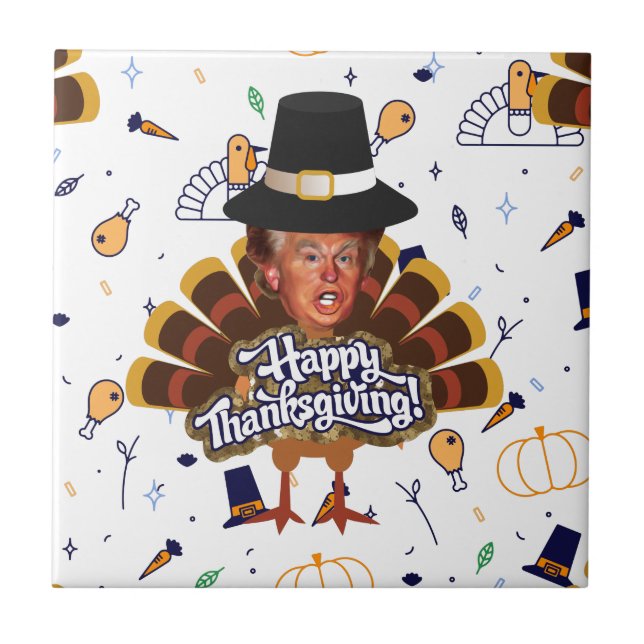 "thanksgiving trump turkey tile (Front)