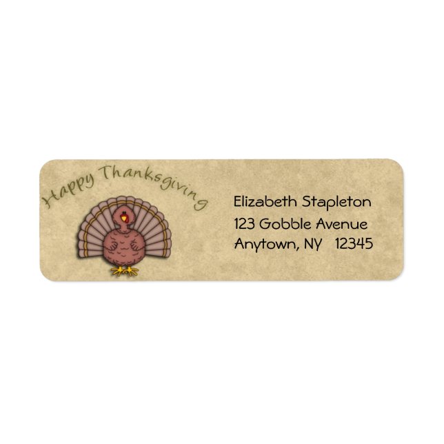 Thanksgiving Turkey Address Label (Front)