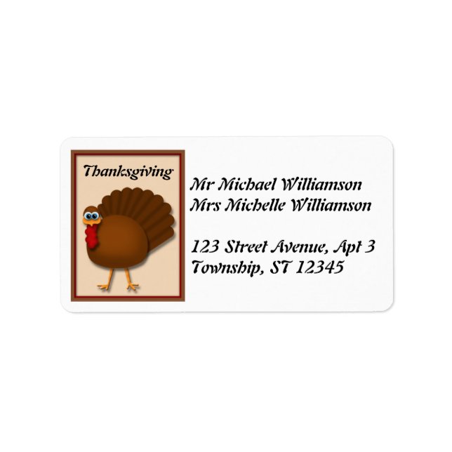 Thanksgiving Turkey Address Labels (Front)